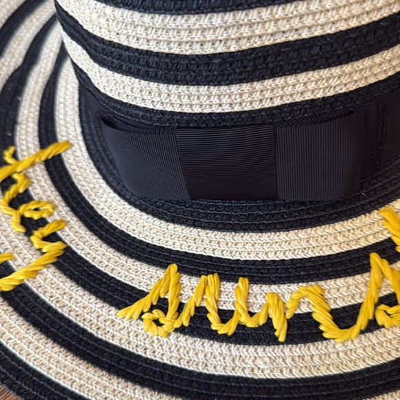 Kate Spade Black and Cream, straw sun hat! - Picture 4 of 6